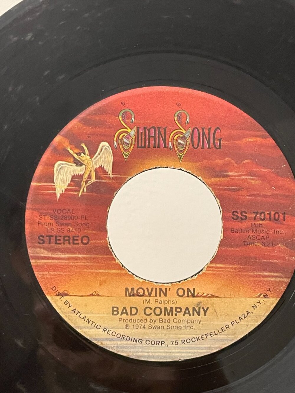 Swan Song Movin' On Bad Company Vinyl